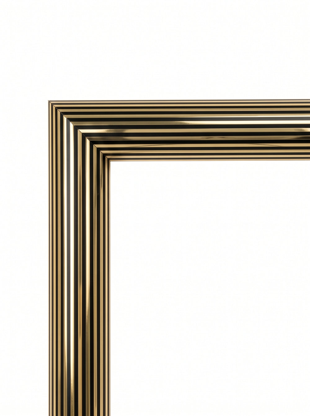 Se bildet i fullskjerm Bilderamme Balsamin i gullstripet (Gold stripes, P1010) – 11 mm smal plastramme etter mål
