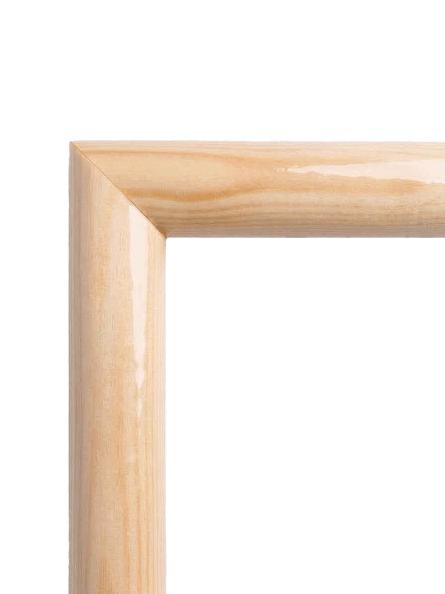 Se bildet i fullskjerm Bilderamme Rose i natur (Natural wood, T1075) – 19 mm bred, buet treramme etter mål