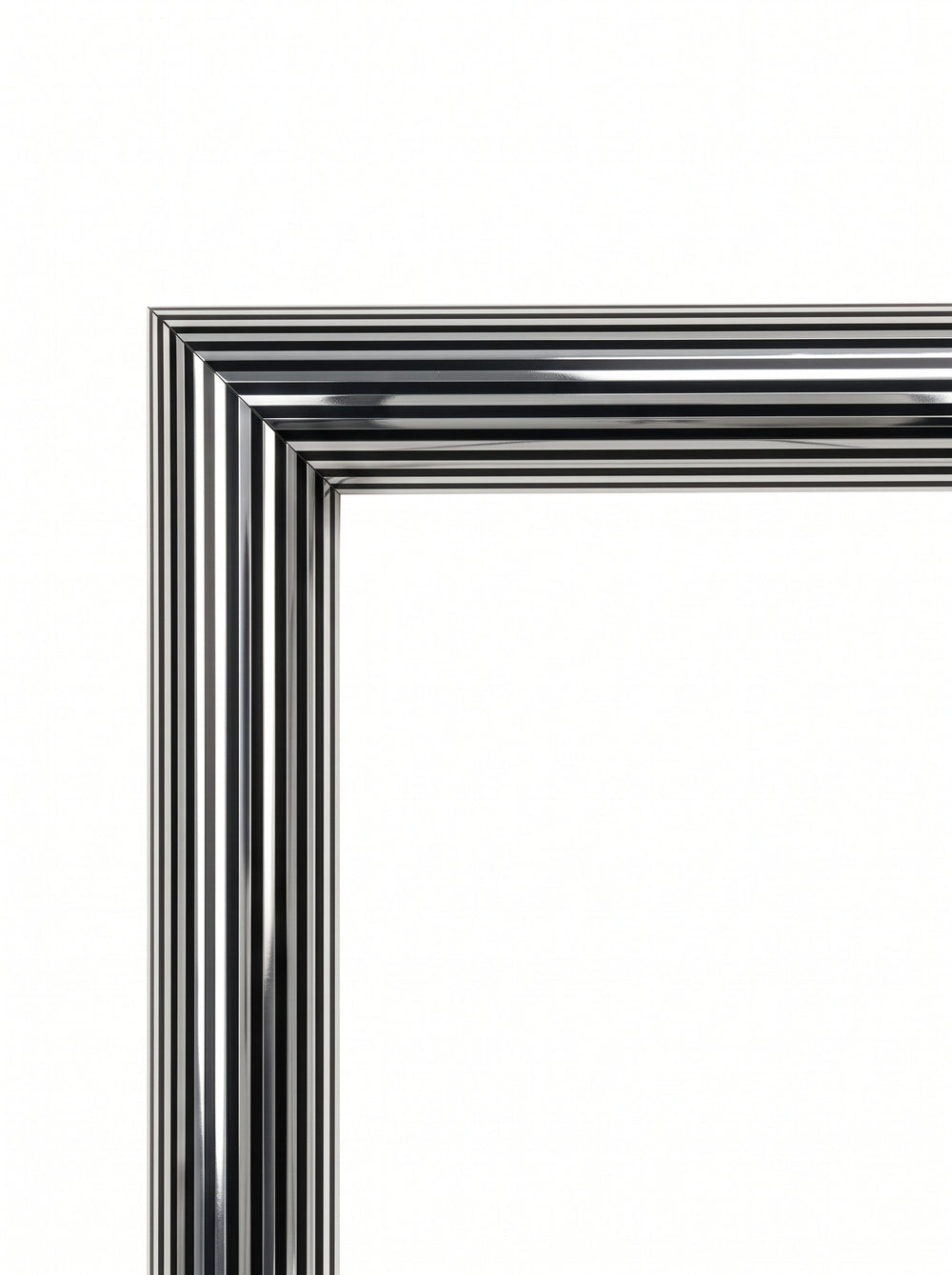 Bilderamme Balsamin i sølvstripet (Silver stripes, P1009) – 11 mm smal plastramme etter mål