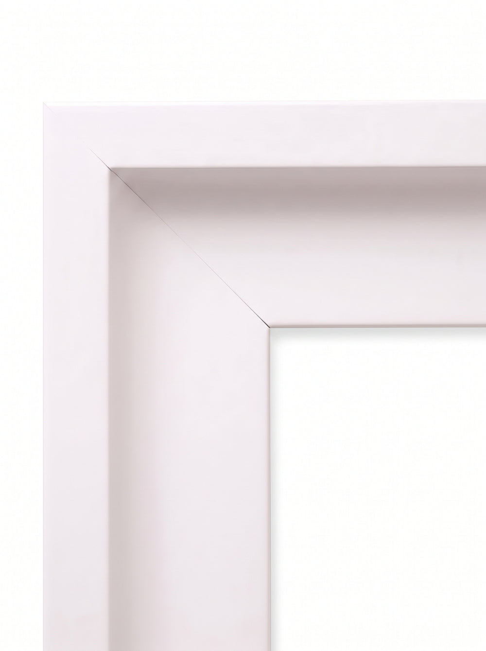 Bilderamme Fuksia i hvit (White, T1202) – 10 mm svevende ramme for lerret etter mål